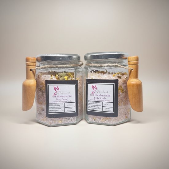 Pink Himalayan Salt Body Scrub with Hemp Oil - Lavender, Eucalyptus & Vanilla