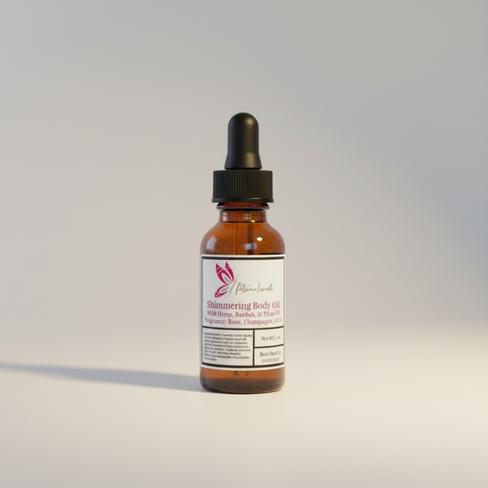 Shimmering Body Oil:  Infused with Hemp, Baobab & Plum Oil